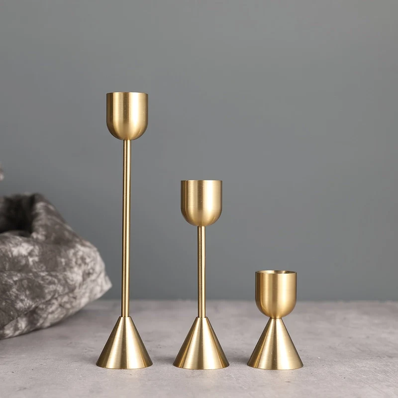 Euroselle 3-Piece Contemporary Candle Holder Set For Tabletop Decor