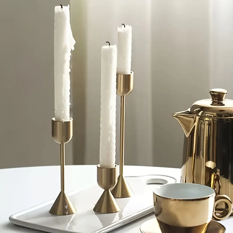 Euroselle 3-Piece Contemporary Candle Holder Set For Tabletop Decor