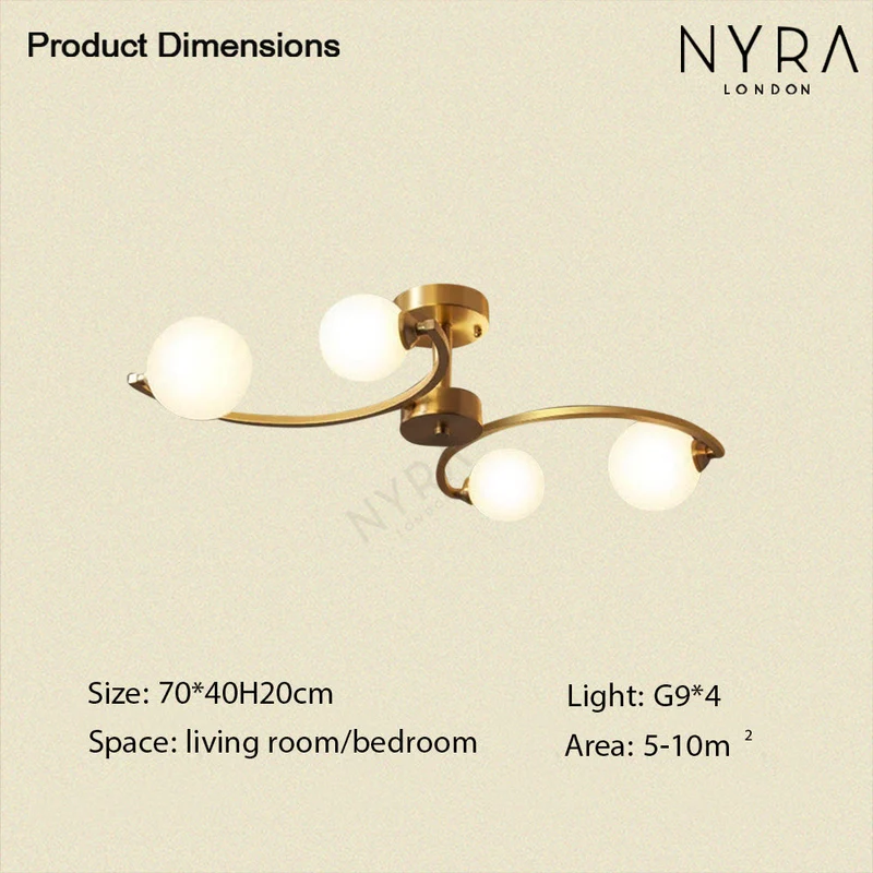 Marylebone Glass Ball LED Copper Chandelier By Euroselle