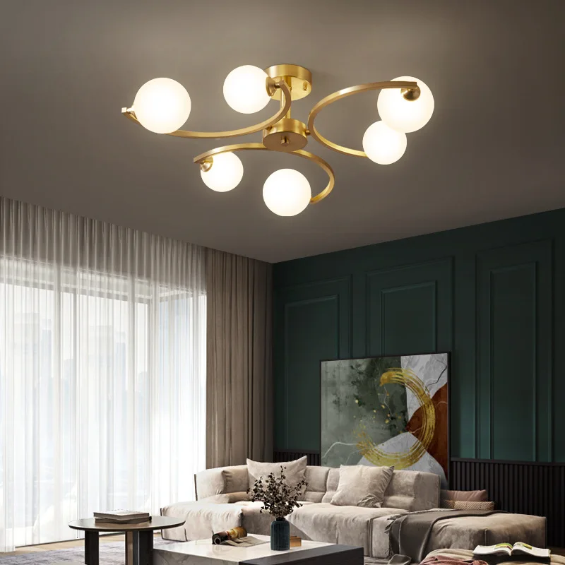 Marylebone Glass Ball LED Copper Chandelier By Euroselle