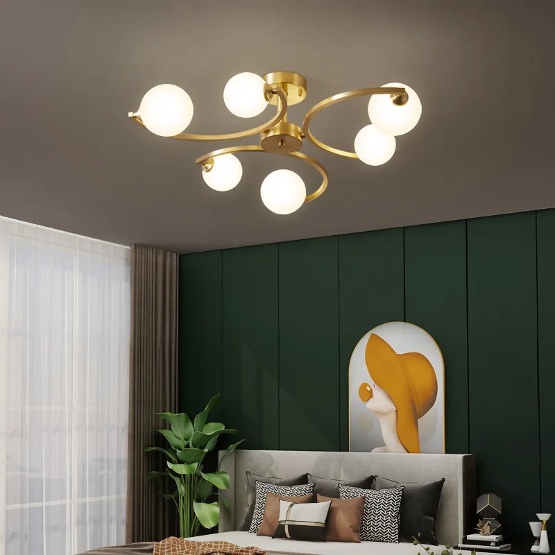 Marylebone Glass Ball LED Copper Chandelier By Euroselle