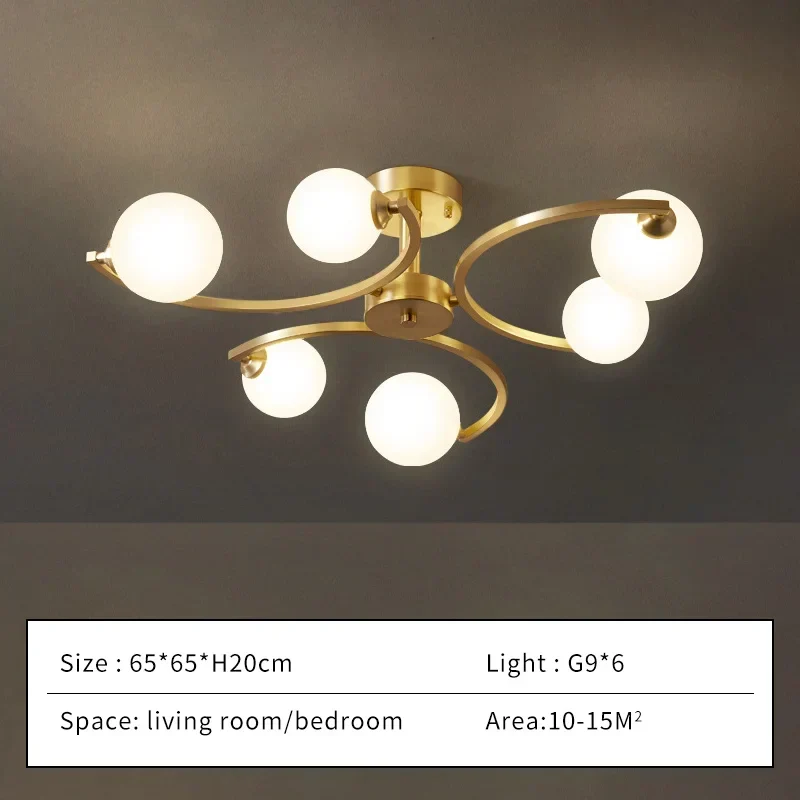 Marylebone Glass Ball LED Copper Chandelier By Euroselle