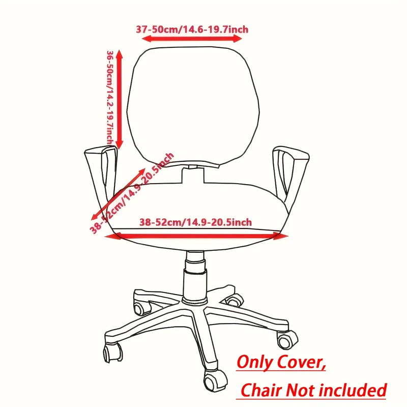 Euroselle Elastic Split Seat Cover Set For Chairs 45–53 Cm