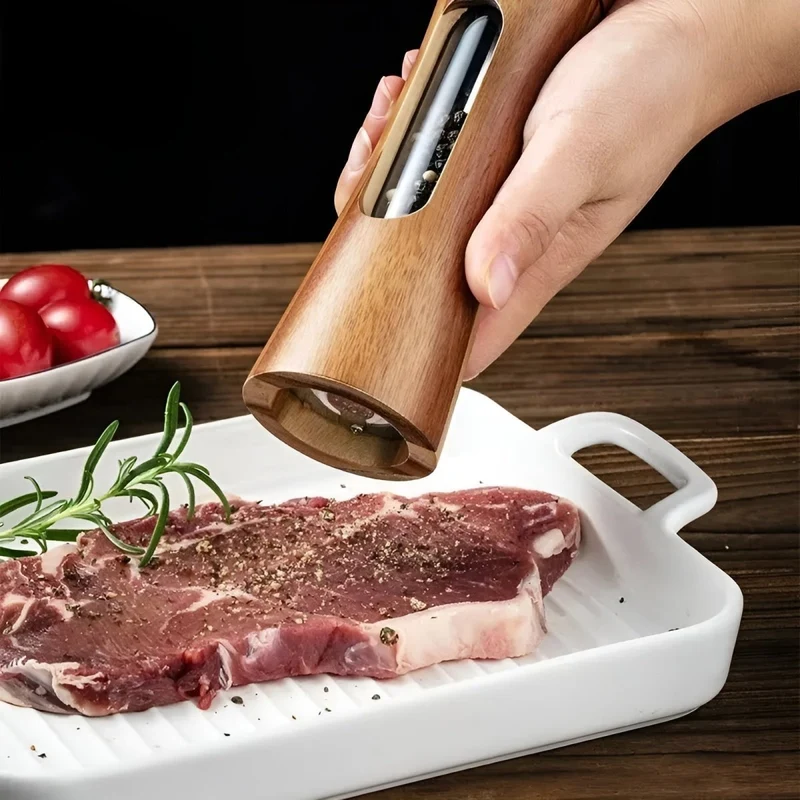 Euroselle Elegant Wooden Salt And Pepper Mills With Adjustable Grinder For Precise Seasoning