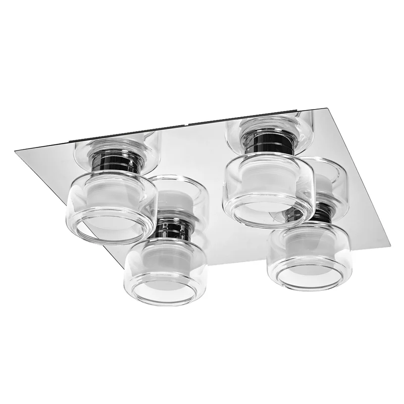 LEDVANCE ORBIS Flame Wand- und Deckenleuchte mit LED, Chrom, 22W, 1400lm, 3000/4000K, Farbtemperatur via Wandschalter einstellbar (kaltweiß und warmweiß), IP44 Schutz vor Fremdkörpern und Spritzwasser