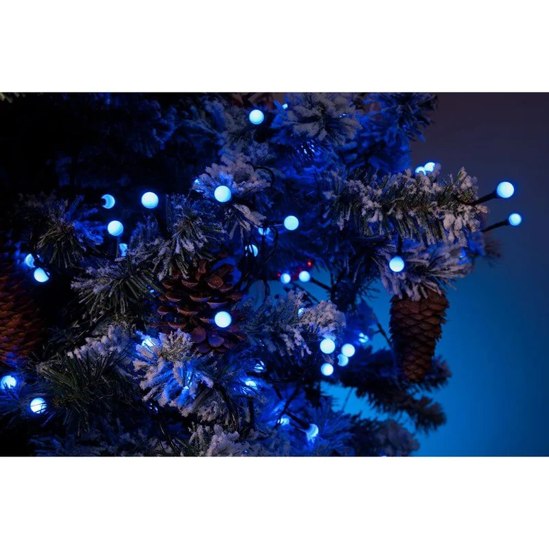 LED Globelichterkette runde Dioden 80 blaue Dioden IP44