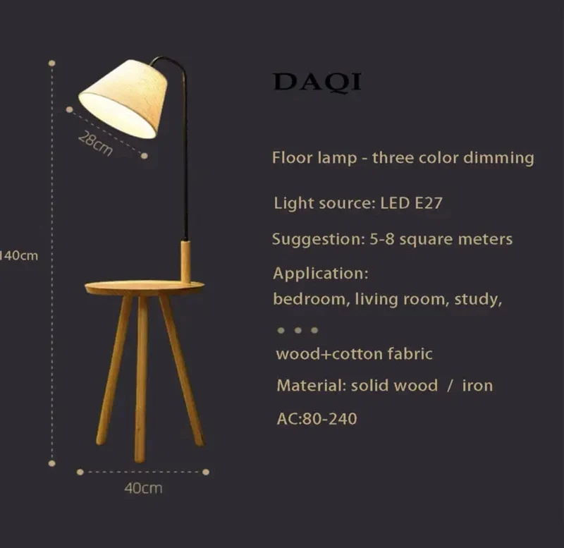 Vanessa Modern Floor Lamp With Table From Euroselle