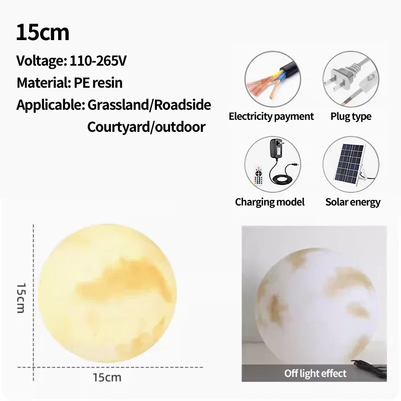 Euroselle Outdoor Waterproof Solar Moon Lamp Nordic Design