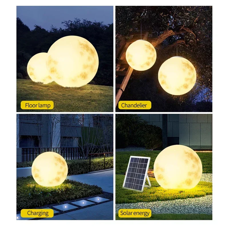 Euroselle Outdoor Waterproof Solar Moon Lamp Nordic Design
