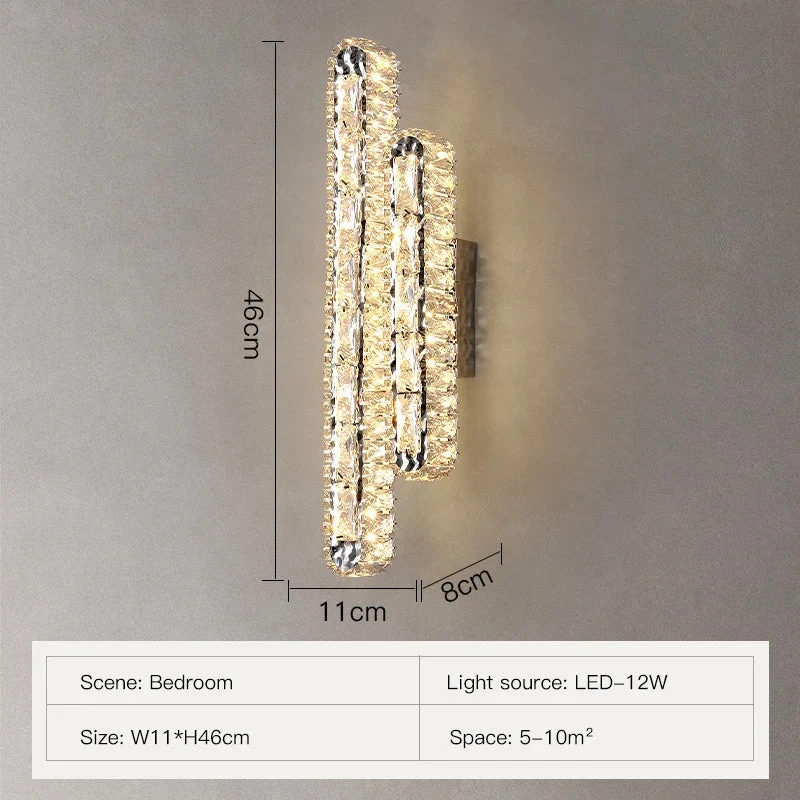 Minah Wall Lamp By Euroselle Chrome LED Wall Light