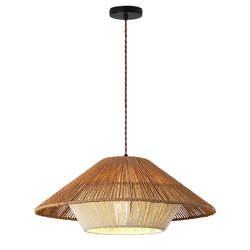 Kizuna Wicker Pendant Light, Retro Industrial Zen Lamp by Euroselle
