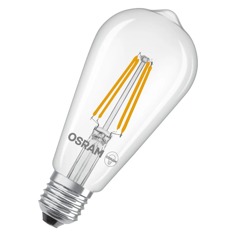 OSRAM LED LAMPS ENERGY CLASS A ENERGY EFFICIENCY FILAMENT CLASSIC EDISON , LED-Lampe, Bleifreies Glas, Klar, 2,2 W, 470 lm, Warmweiß, Energieeffizienzklasse: A