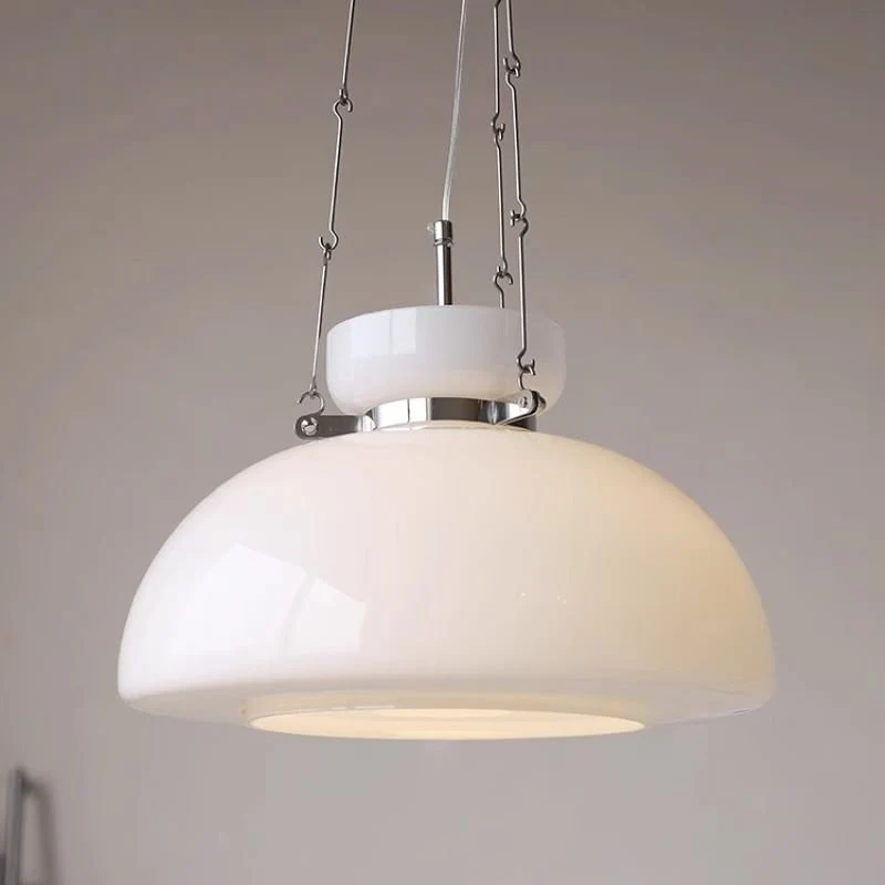 Larsson Nordic Vintage Dome Pendant Light White Finish Euroselle