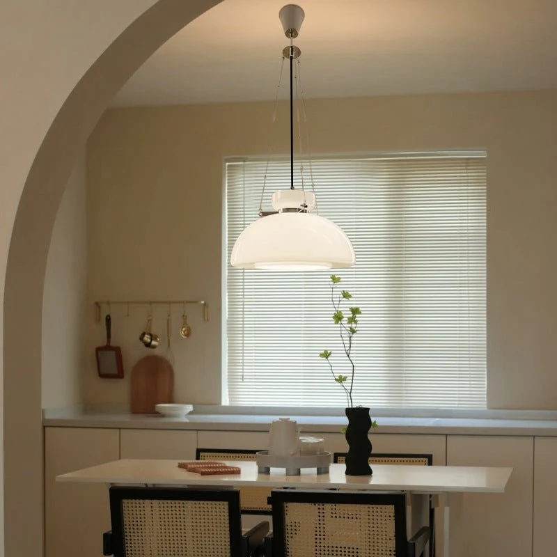 Larsson Nordic Vintage Dome Pendant Light White Finish Euroselle