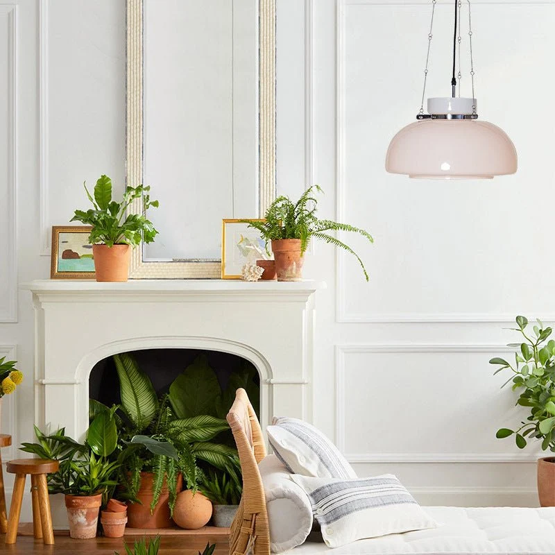 Larsson Nordic Vintage Dome Pendant Light White Finish Euroselle