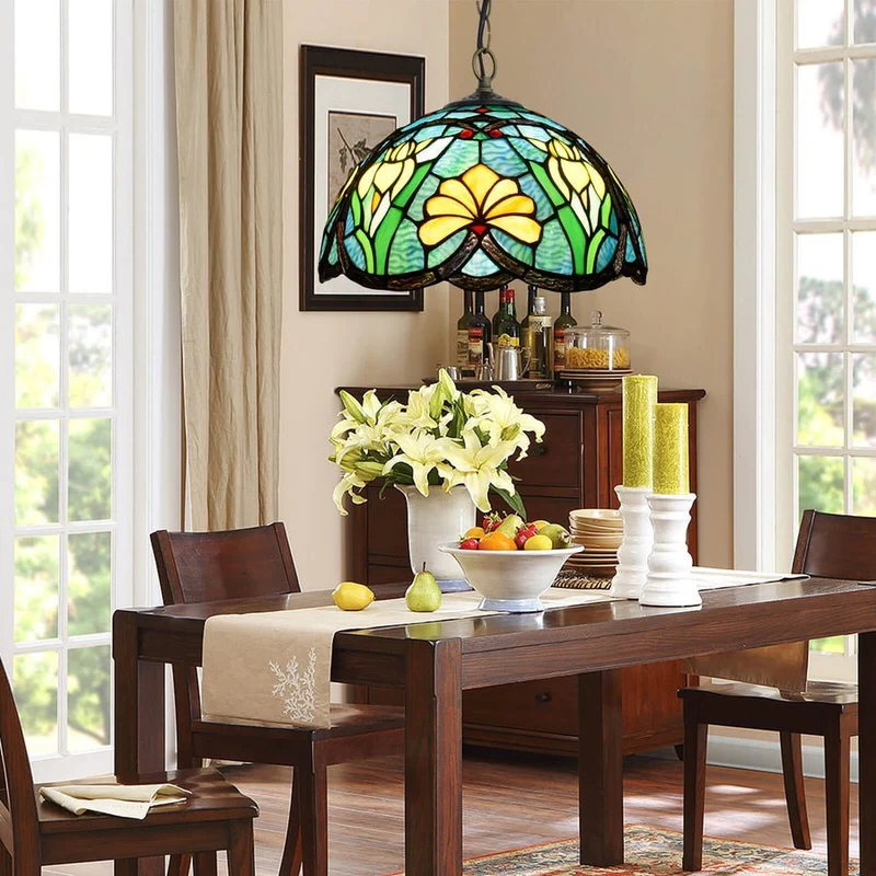 Kirelle Vintage Glass Shade Pendant Lamp Euroselle