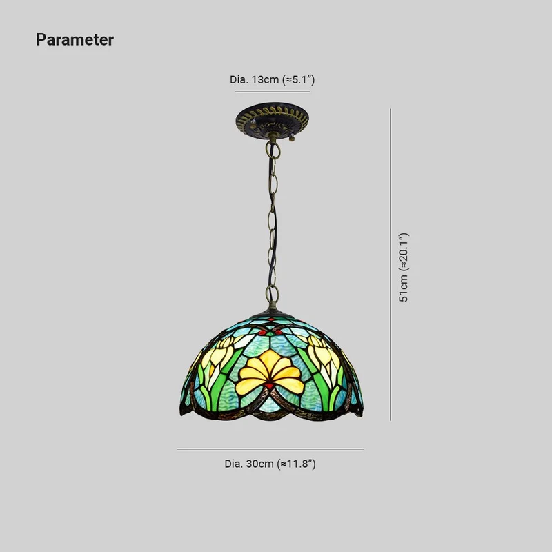 Kirelle Vintage Glass Shade Pendant Lamp Euroselle