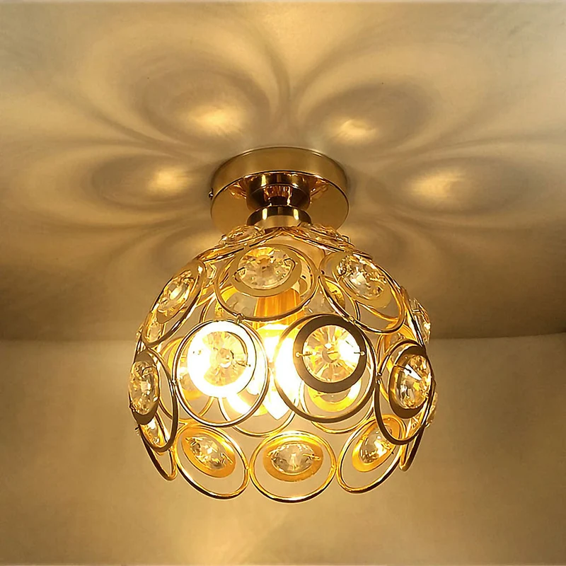 Lorentia Gold Crystal Pendant Chandelier For Hallway By Euroselle