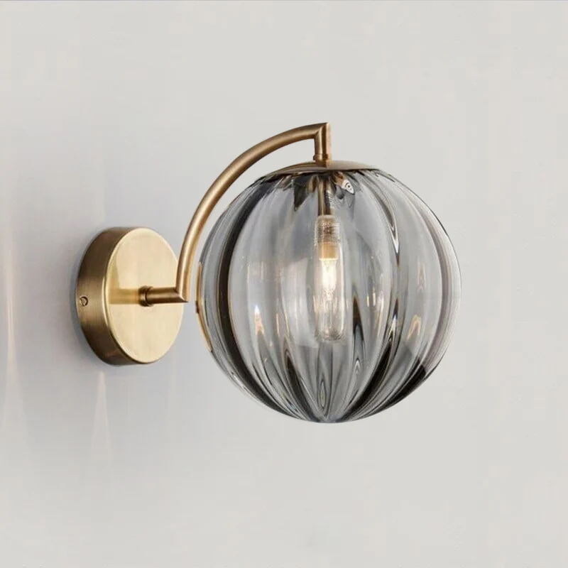 Euroselle Tulise Wall Lamp Glass Round Shade Decor
