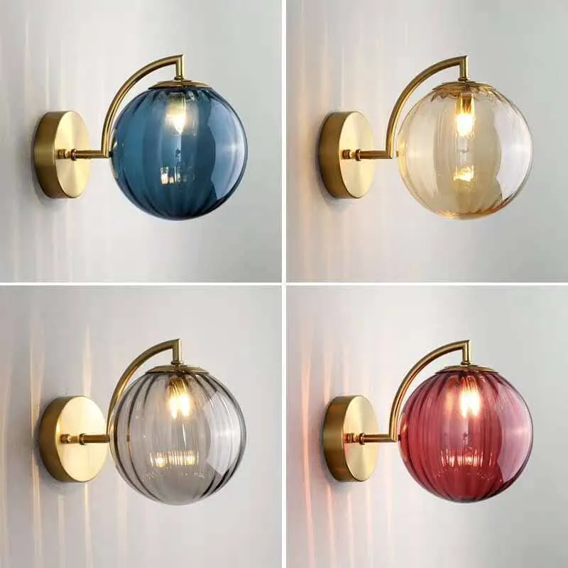Euroselle Tulise Wall Lamp Glass Round Shade Decor