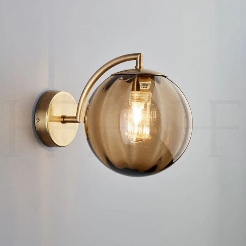 Euroselle Tulise Wall Lamp Glass Round Shade Decor