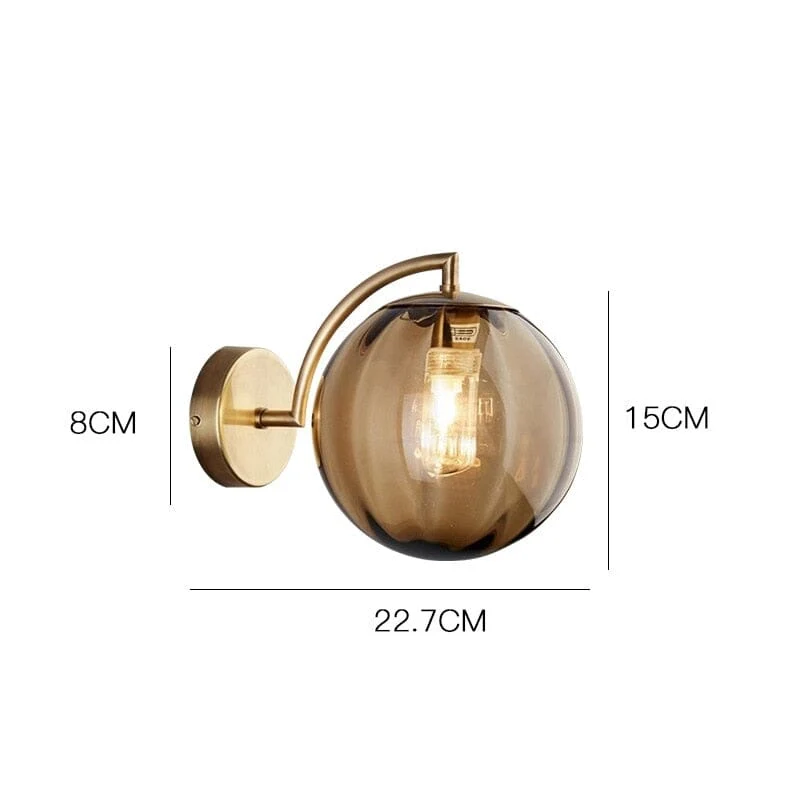 Euroselle Tulise Wall Lamp Glass Round Shade Decor