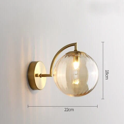 Euroselle Tulise Wall Lamp Glass Round Shade Decor
