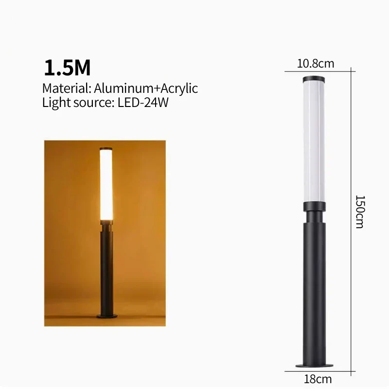 Euroselle Timber Waterproof Pole Lamp For Outdoor Lighting
