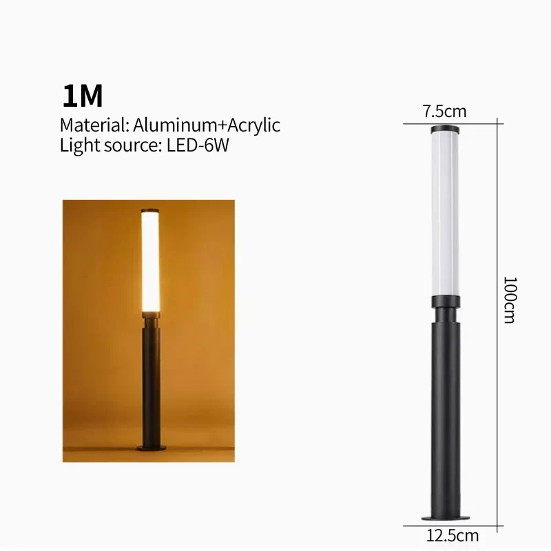 Euroselle Timber Waterproof Pole Lamp For Outdoor Lighting