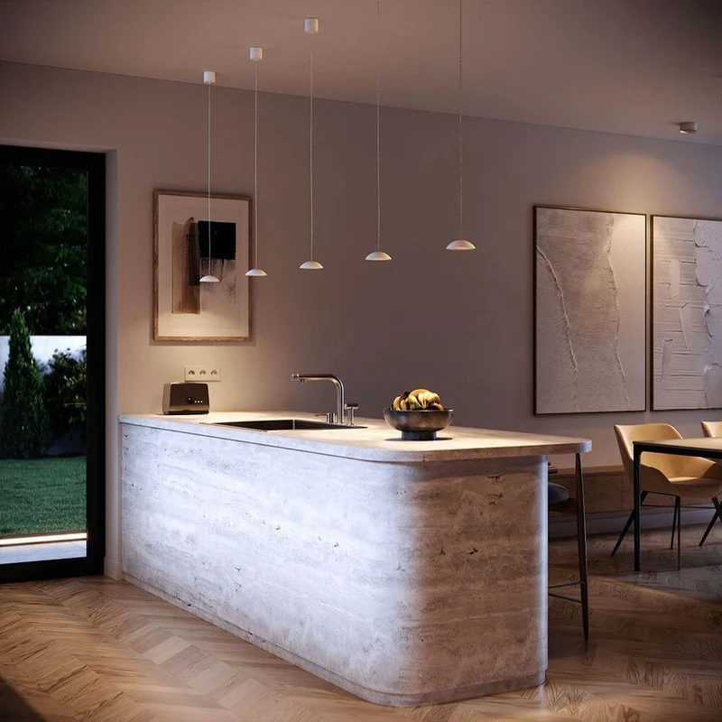 s.luce Santa Air LED Esstisch-Hängelampe 8-flammig 160cm 2-reihig