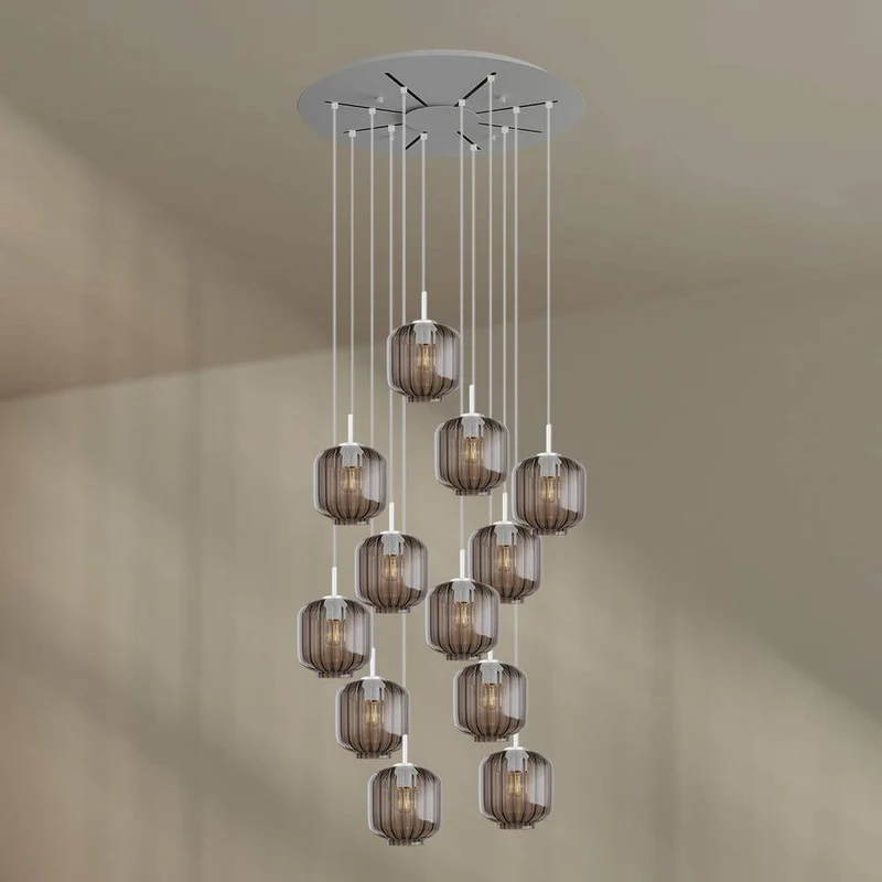 s.luce Velo 12-flammige Galerieleuchte Ø 80cm Baldachin Ø 20cm