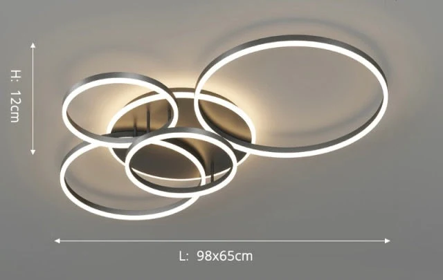 The Ripple Lamp by Euroselle Dimmable Aluminum LED Chandelier With Remote