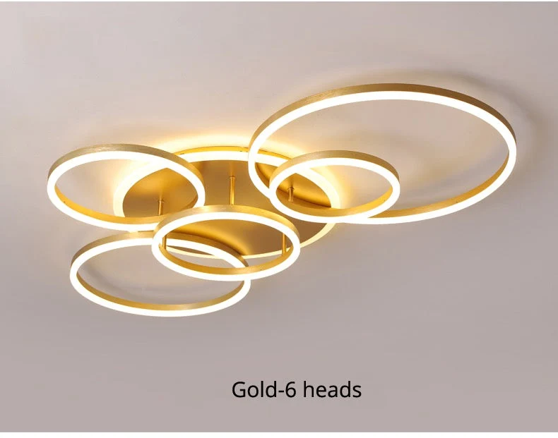 The Ripple Lamp by Euroselle Dimmable Aluminum LED Chandelier With Remote