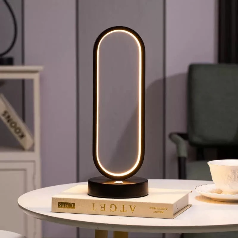 The Oval Lamp By Euroselle White And Warm Light Iron Construction