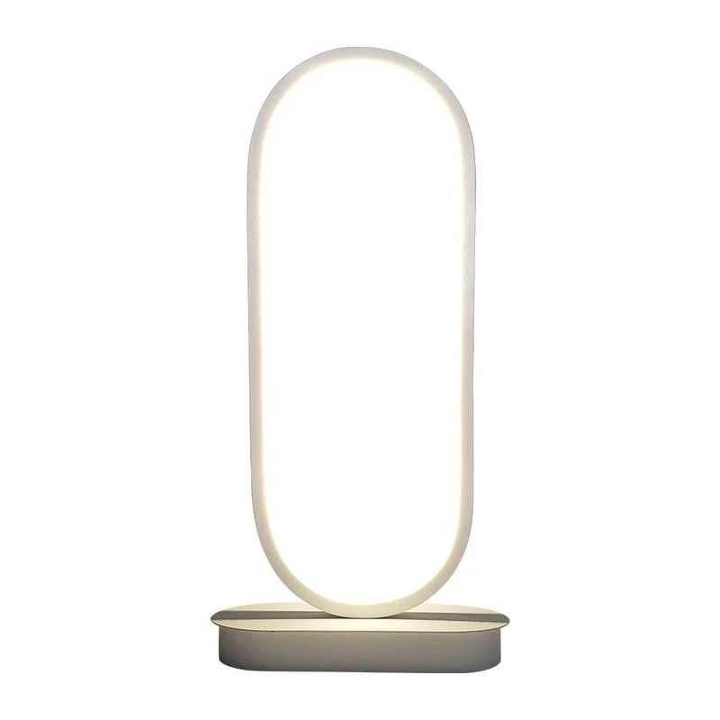 The Oval Lamp By Euroselle White And Warm Light Iron Construction