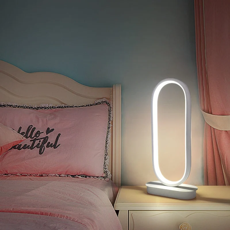 The Oval Lamp By Euroselle White And Warm Light Iron Construction