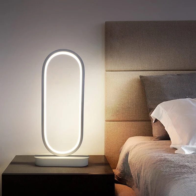 The Oval Lamp By Euroselle White And Warm Light Iron Construction