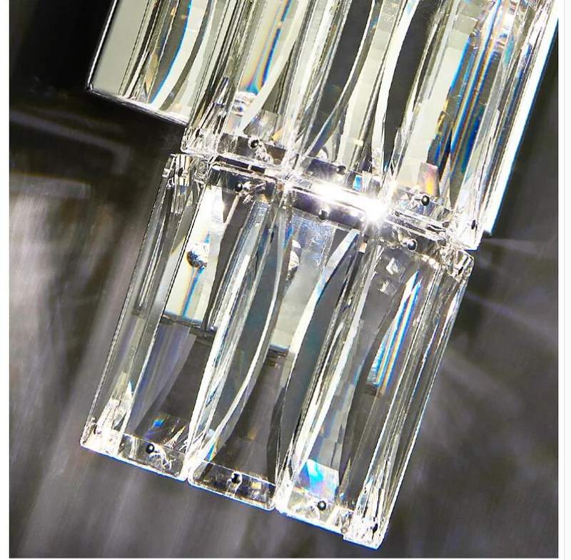 Euroselle Silver Spark Crystal Wall Lamp With Crystal Shade