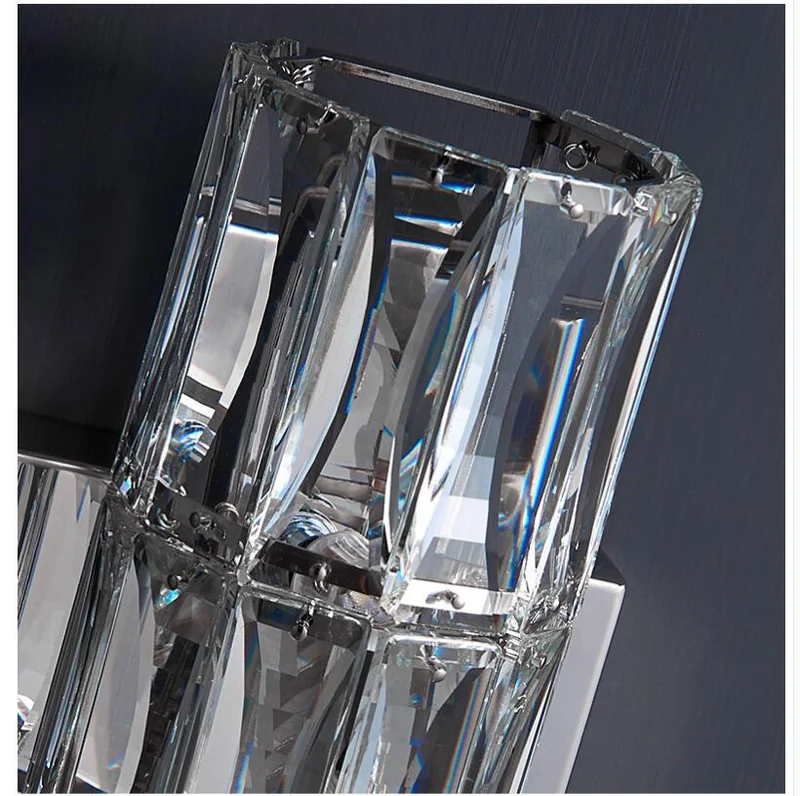 Euroselle Silver Spark Crystal Wall Lamp With Crystal Shade