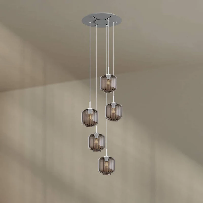 s.luce Velo 5-flammige Galerieleuchte Ø 60cm Baldachin Ø 20cm