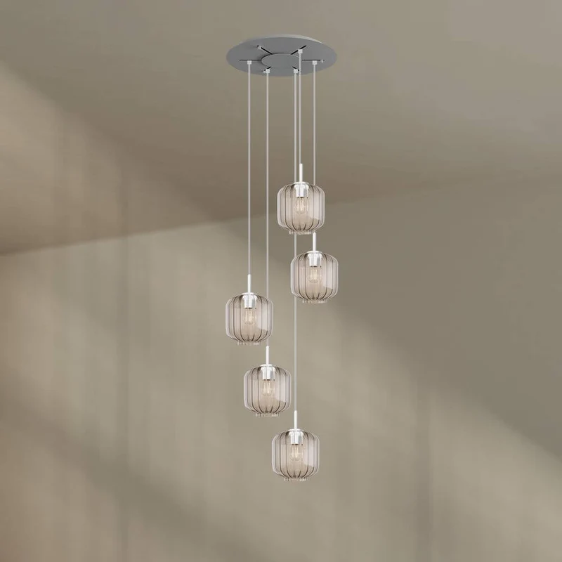 s.luce Velo 5-flammige Galerieleuchte Ø 60cm Baldachin Ø 20cm