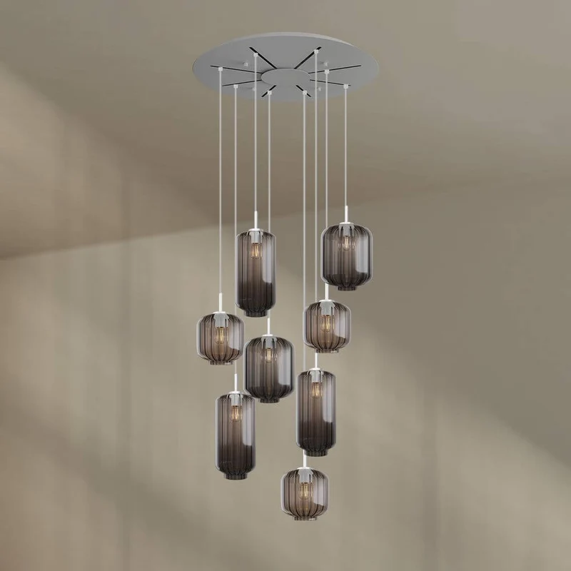 s.luce Velo Galerieleuchte 8-flammig Ø 80cm Baldachin Ø 18/20/25cm