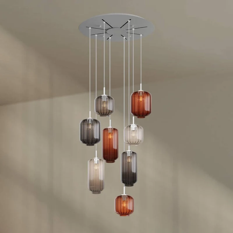 s.luce Velo Galerieleuchte 8-flammig Ø 80cm Baldachin Ø 18/20/25cm