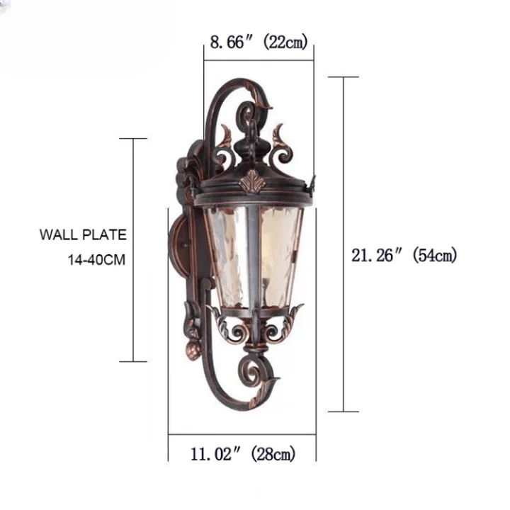 Euroselle Royal Courtyard Lamp Outdoor Wall Light Fixture