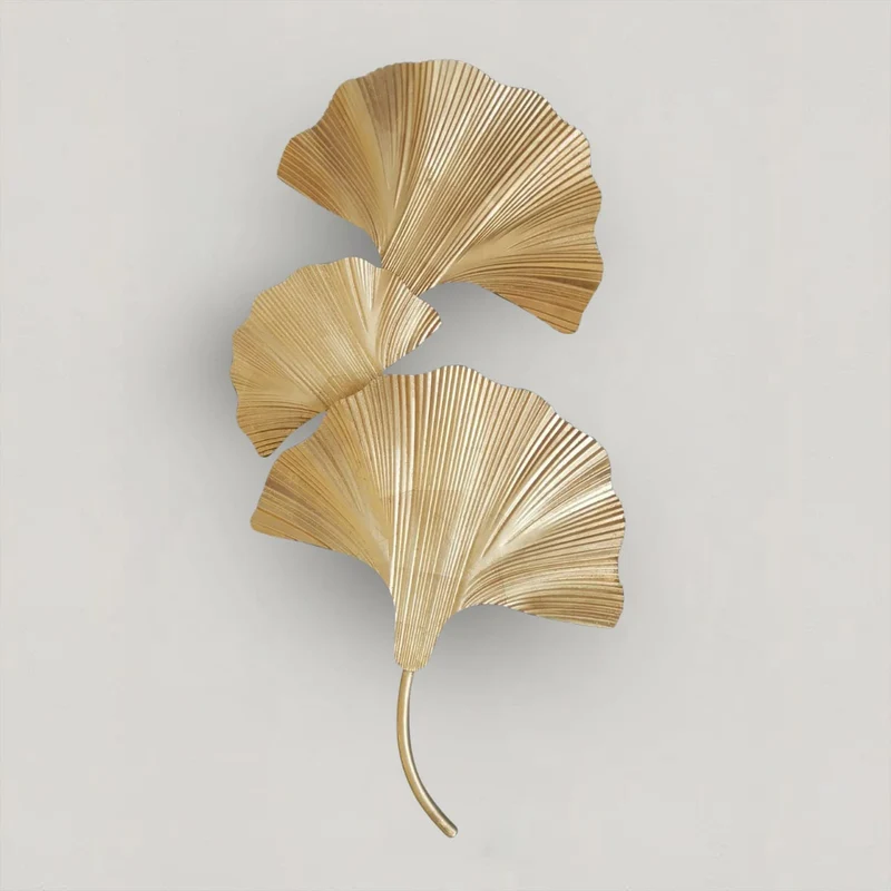 Euroselle Wild Leaf Wall Lamp With Gold Finish And Warm Radiance