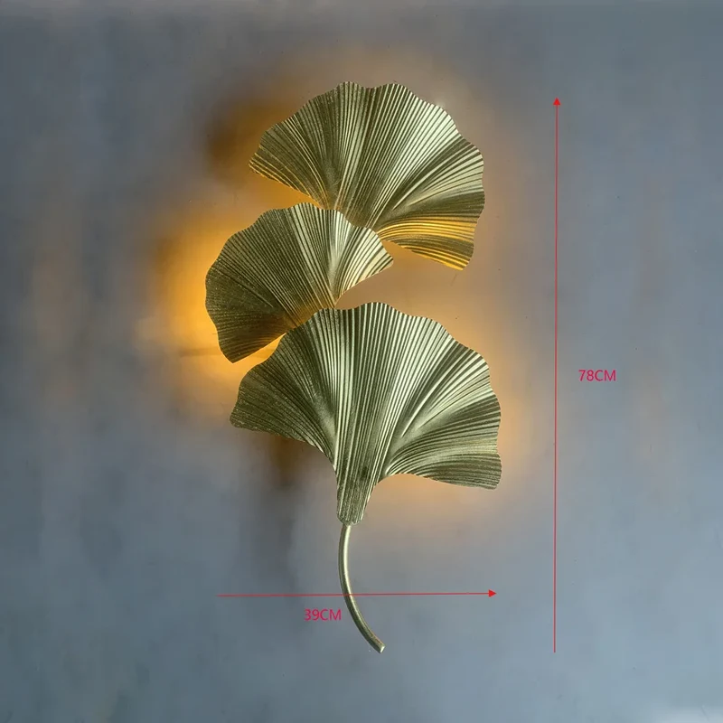 Euroselle Wild Leaf Wall Lamp With Gold Finish And Warm Radiance