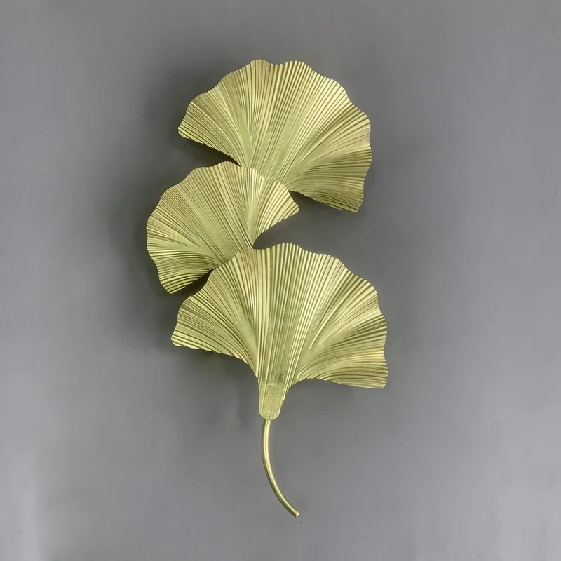 Euroselle Wild Leaf Wall Lamp With Gold Finish And Warm Radiance