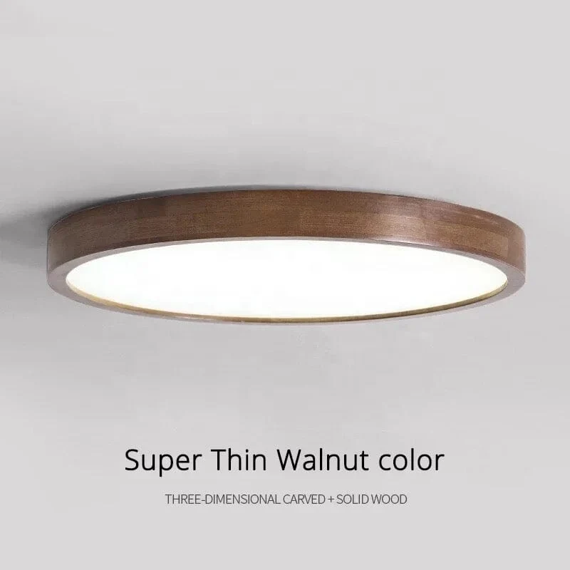 Tevin Oak Wood Ceiling Lamps With Acrylic Shade, Warm And White Light By Euroselle