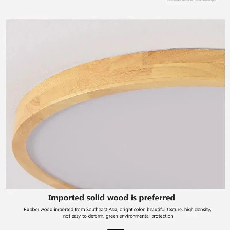 Tevin Oak Wood Ceiling Lamps With Acrylic Shade, Warm And White Light By Euroselle
