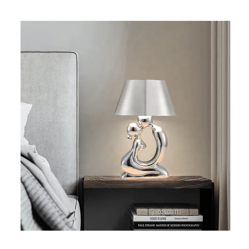 The Love Lamp By Euroselle Decorative Table Lamp With Gold Or Chrome Finish